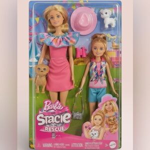Barbie & Stacie to the Rescue Doll Set with Pets Mattel Playset NEW NIB